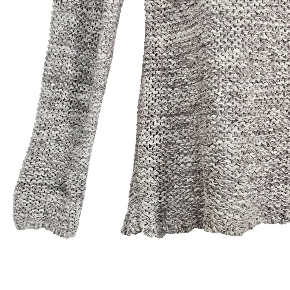 Eileen Fisher Open Knit Pullover Sweater Moon Speckled  Relaxed Fit Gray Women S